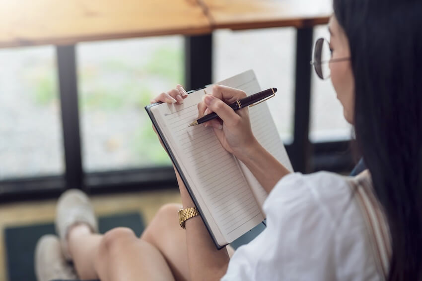 woman journaling